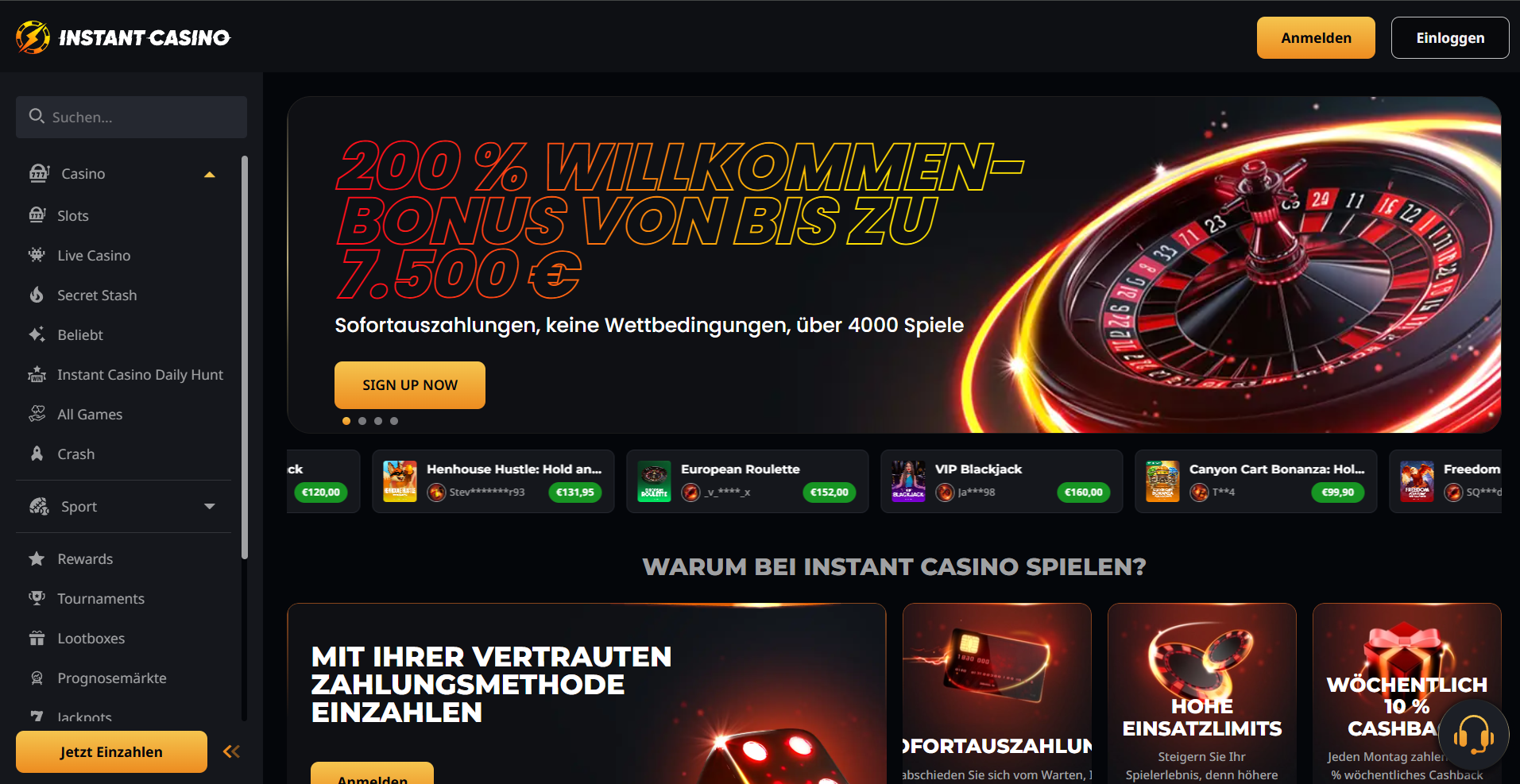 Instant Casino zonder CRUKS review